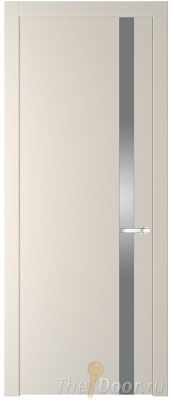 Дверь Profil Doors 18PW цвет Кремовая Магнолия (RAL 120-04) стекло Lacobel Серебро Матлак молдинг Серебро
