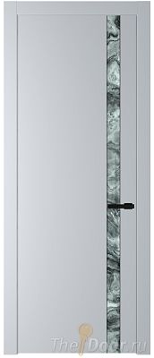 Дверь Profil Doors 18PW цвет Лайт Грей (RAL 870-01) стекло Атриум серебро молдинг Черный матовый