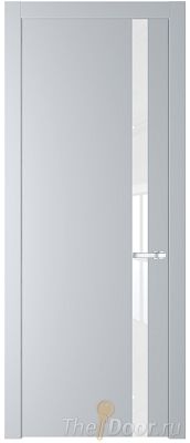 Дверь Profil Doors 18PW цвет Лайт Грей (RAL 870-01) стекло Lacobel лак Классик молдинг Черный матовый