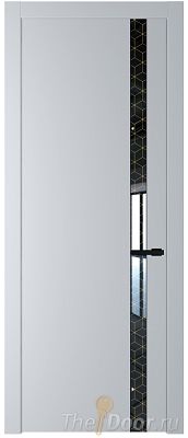 Дверь Profil Doors 18PW цвет Лайт Грей (RAL 870-01) стекло Лоран узор золото молдинг Черный матовый Дверь Profil Doors 18PW цвет Лайт Грей (RAL 870-01) стекло Лоран узор золото молдинг Черный матовый