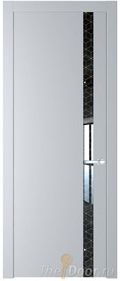 Дверь Profil Doors 18PW цвет Лайт Грей (RAL 870-01) стекло Лоран узор золото молдинг Серебро