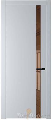 Дверь Profil Doors 18PW цвет Лайт Грей (RAL 870-01) стекло Зеркало Bronza молдинг Черный матовый