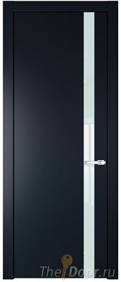 Дверь Profil Doors 18PW цвет Нэви Блу (RAL 7016) стекло Lacobel Белый лак молдинг Серебро Дверь Profil Doors 18PW цвет Нэви Блу (RAL 7016) стекло Lacobel Белый лак молдинг Серебро