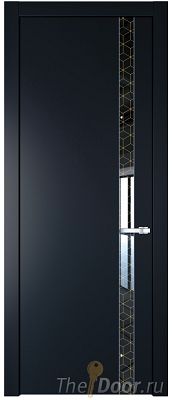Дверь Profil Doors 18PW цвет Нэви Блу (RAL 7016) стекло Лоран узор золото молдинг Серебро Дверь Profil Doors 18PW цвет Нэви Блу (RAL 7016) стекло Лоран узор золото молдинг Серебро