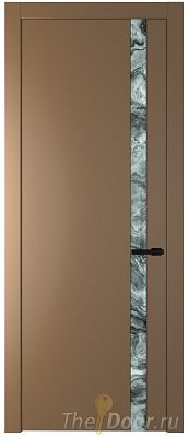 Дверь Profil Doors 18PW цвет Перламутр золото стекло Атриум серебро молдинг Черный матовый