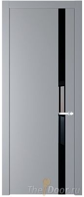 Дверь Profil Doors 18PW цвет Смоки (RAL 870-02) стекло Lacobel Черный лак молдинг Серебро Дверь Profil Doors 18PW цвет Смоки (RAL 870-02) стекло Lacobel Черный лак молдинг Серебро