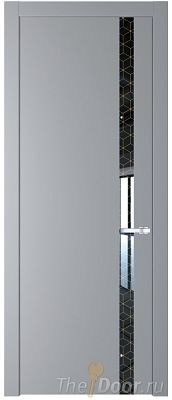 Дверь Profil Doors 18PW цвет Смоки (RAL 870-02) стекло Лоран узор золото молдинг Серебро Дверь Profil Doors 18PW цвет Смоки (RAL 870-02) стекло Лоран узор золото молдинг Серебро