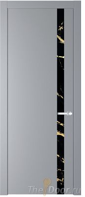 Дверь Profil Doors 18PW цвет Смоки (RAL 870-02) стекло Нефи черный узор золото молдинг Серебро Дверь Profil Doors 18PW цвет Смоки (RAL 870-02) стекло Нефи черный узор золото молдинг Серебро