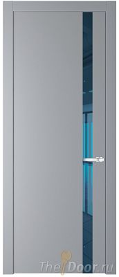Дверь Profil Doors 18PW цвет Смоки (RAL 870-02) стекло Зеркало Blue молдинг Серебро