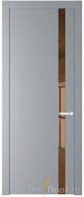 Дверь Profil Doors 18PW цвет Смоки (RAL 870-02) стекло Зеркало Bronza молдинг Серебро