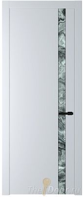 Дверь Profil Doors 18PW цвет Вайт (RAL 110 96 02) стекло Атриум серебро молдинг Черный матовый