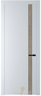 Дверь Profil Doors 18PW цвет Вайт (RAL 110 96 02) вставка Каштан Темный молдинг Черный матовый