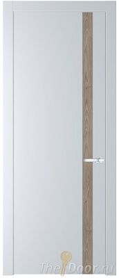 Дверь Profil Doors 18PW цвет Вайт (RAL 110 96 02) вставка Каштан Темный молдинг Серебро
