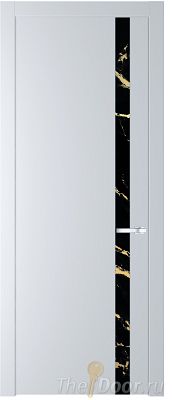 Дверь Profil Doors 18PW цвет Вайт (RAL 110 96 02) стекло Нефи черный узор золото молдинг Серебро