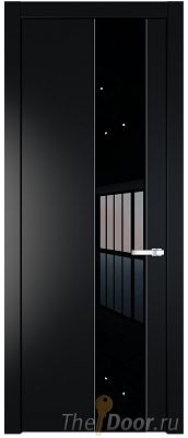 Дверь Profil Doors 19PW цвет Блэк стекло Lacobel Черный лак молдинг Серебро Дверь Profil Doors 19PW цвет Блэк стекло Lacobel Черный лак молдинг Серебро