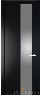 Дверь Profil Doors 19PW цвет Блэк стекло Lacobel Серебро Матлак молдинг Серебро