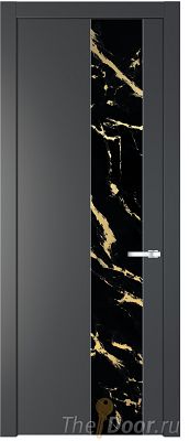 Дверь Profil Doors 19PW цвет Графит (Pantone 425С) стекло Нефи черный узор золото молдинг Серебро Дверь Profil Doors 19PW цвет Графит (Pantone 425С) стекло Нефи черный узор золото молдинг Серебро
