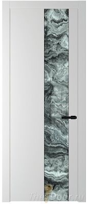 Дверь Profil Doors 19PW цвет Крем Вайт (RAL 120-02) стекло Атриум серебро молдинг Черный матовый