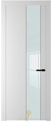 Дверь Profil Doors 19PW цвет Крем Вайт (RAL 120-02) стекло Lacobel Белый лак молдинг Черный матовый