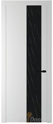 Дверь Profil Doors 19PW цвет Крем Вайт (RAL 120-02) стекло Неро мрамор молдинг Черный матовый