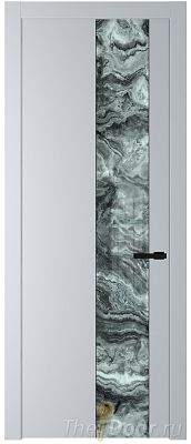 Дверь Profil Doors 19PW цвет Лайт Грей (RAL 870-01) стекло Атриум серебро молдинг Черный матовый