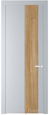 Дверь Profil Doors 19PW цвет Лайт Грей (RAL 870-01) вставка Дуб Карамель молдинг Серебро