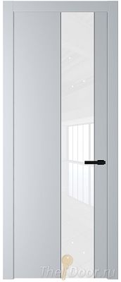 Дверь Profil Doors 19PW цвет Лайт Грей (RAL 870-01) стекло Lacobel лак Классик молдинг Черный матовый