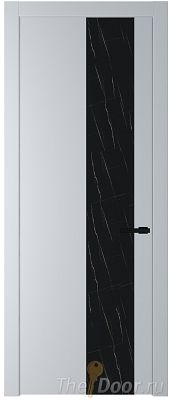 Дверь Profil Doors 19PW цвет Лайт Грей (RAL 870-01) стекло Неро мрамор молдинг Черный матовый