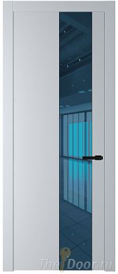 Дверь Profil Doors 19PW цвет Лайт Грей (RAL 870-01) стекло Зеркало Blue молдинг Черный матовый
