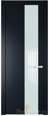 Дверь Profil Doors 19PW цвет Нэви Блу (RAL 7016) стекло Lacobel Белый лак молдинг Серебро Дверь Profil Doors 19PW цвет Нэви Блу (RAL 7016) стекло Lacobel Белый лак молдинг Серебро
