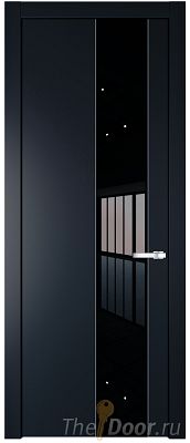 Дверь Profil Doors 19PW цвет Нэви Блу (RAL 7016) стекло Lacobel Черный лак молдинг Серебро Дверь Profil Doors 19PW цвет Нэви Блу (RAL 7016) стекло Lacobel Черный лак молдинг Серебро