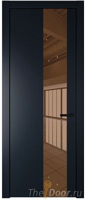 Дверь Profil Doors 19PW цвет Нэви Блу (RAL 7016) стекло Зеркало Bronza молдинг Черный матовый Дверь Profil Doors 19PW цвет Нэви Блу (RAL 7016) стекло Зеркало Bronza молдинг Черный матовый
