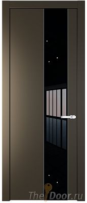 Дверь Profil Doors 19PW цвет Перламутр бронза стекло Lacobel Черный лак молдинг Серебро