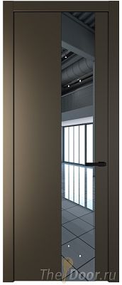 Дверь Profil Doors 19PW цвет Перламутр бронза стекло Зеркало молдинг Черный матовый