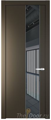 Дверь Profil Doors 19PW цвет Перламутр бронза стекло Зеркало Grey молдинг Серебро