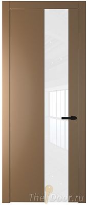 Дверь Profil Doors 19PW цвет Перламутр золото стекло Lacobel лак Классик молдинг Черный матовый