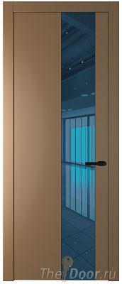 Дверь Profil Doors 19PW цвет Перламутр золото стекло Зеркало Blue молдинг Черный матовый