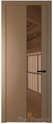 Дверь Profil Doors 19PW цвет Перламутр золото стекло Зеркало Bronza молдинг Черный матовый