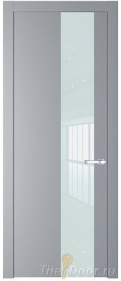 Дверь Profil Doors 19PW цвет Смоки (RAL 870-02) стекло Lacobel Белый лак молдинг Серебро Дверь Profil Doors 19PW цвет Смоки (RAL 870-02) стекло Lacobel Белый лак молдинг Серебро