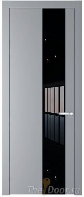 Дверь Profil Doors 19PW цвет Смоки (RAL 870-02) стекло Lacobel Черный лак молдинг Серебро Дверь Profil Doors 19PW цвет Смоки (RAL 870-02) стекло Lacobel Черный лак молдинг Серебро