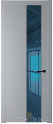 Дверь Profil Doors 19PW цвет Смоки (RAL 870-02) стекло Зеркало Blue молдинг Черный матовый