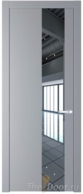 Дверь Profil Doors 19PW цвет Смоки (RAL 870-02) стекло Зеркало молдинг Серебро Дверь Profil Doors 19PW цвет Смоки (RAL 870-02) стекло Зеркало молдинг Серебро