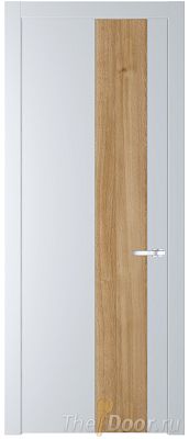 Дверь Profil Doors 19PW цвет Вайт (RAL 110 96 02) вставка Дуб Карамель молдинг Серебро