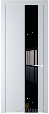 Дверь Profil Doors 19PW цвет Вайт (RAL 110 96 02) стекло Lacobel Черный лак молдинг Серебро