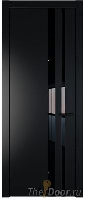 Дверь Profil Doors 20PW цвет Блэк стекло Lacobel Черный лак молдинг Черный матовый