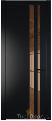 Дверь Profil Doors 20PW цвет Блэк стекло Зеркало Bronza молдинг Черный матовый