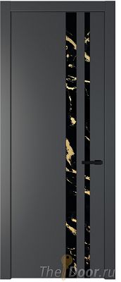 Дверь Profil Doors 20PW цвет Графит (Pantone 425С) стекло Нефи черный узор золото молдинг Черный матовый Дверь Profil Doors 20PW цвет Графит (Pantone 425С) стекло Нефи черный узор золото молдинг Черный матовый
