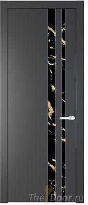 Дверь Profil Doors 20PW цвет Графит (Pantone 425С) стекло Нефи черный узор золото молдинг Серебро Дверь Profil Doors 20PW цвет Графит (Pantone 425С) стекло Нефи черный узор золото молдинг Серебро