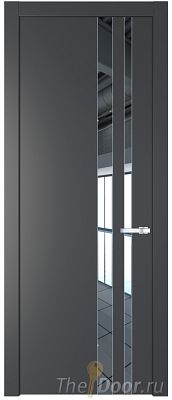 Дверь Profil Doors 20PW цвет Графит (Pantone 425С) стекло Зеркало молдинг Серебро Дверь Profil Doors 20PW цвет Графит (Pantone 425С) стекло Зеркало молдинг Серебро