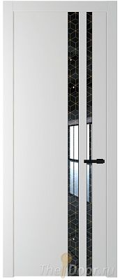 Дверь Profil Doors 20PW цвет Крем Вайт (RAL 120-02) стекло Лоран узор золото молдинг Черный матовый Дверь Profil Doors 20PW цвет Крем Вайт (RAL 120-02) стекло Лоран узор золото молдинг Черный матовый